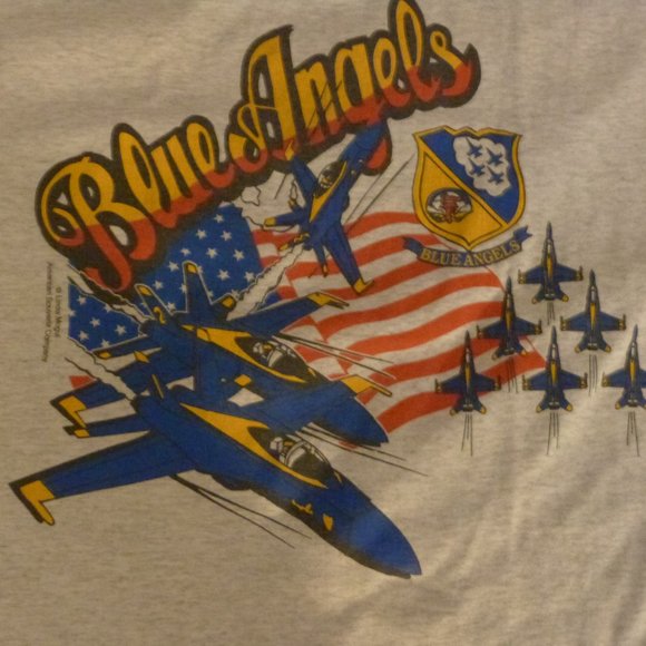 Vintage "Blue Angels" Military Jet Fighter Plane Tee Shirt Men's SZ Medium - Picture 1 of 3